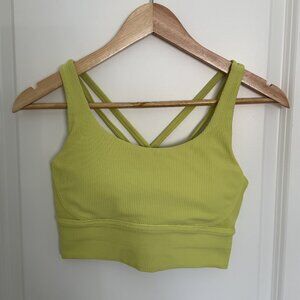 Ribbed Energy Longline Bra in Electric Lemon